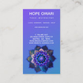 Blauwe Lotus Mandala Klantenkaartje (Achterkant)