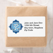 Blauwe lotus om etiket (Insitu)