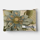 Blauwe Lotus-ventilator op Tan-achtergrond met sch Etui (Achterkant)