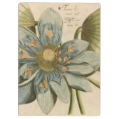 Blauwe Lotus-ventilator op Tan-achtergrond met sch Klembord (Achterkant)