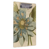 Blauwe Lotus-ventilator op Tan-achtergrond met sch Klembord (Rechts)