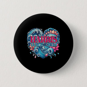 Blauwe Lotus voor Kamala Harris 2024 Wheimer 2024 Ronde Button 5,7 Cm