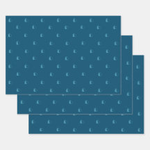 Blauwe Lovecats inpakpapier platte vellen set van 