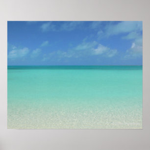 "BLAUWE LUCHT BOVEN HELDER BLAUW GROEN CARIBISCH W POSTER