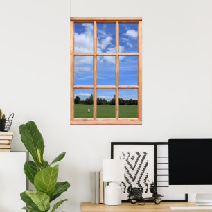 Blauwe lucht boven het park uitzicht - Neframe-ven Poster