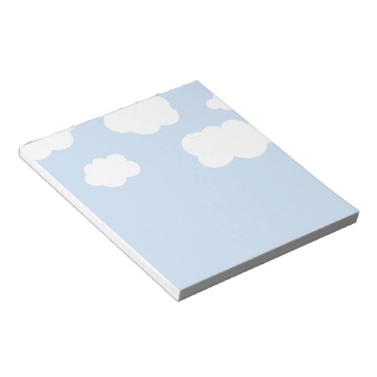 Blauwe Lucht, Donzige Witte Wolken, Notitieblok (Schuin)
