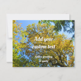 Blauwe lucht en herfstgebladerte - gepersonaliseer briefkaart