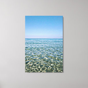 Blauwe lucht en mooie kalme zee canvasprint canvas afdruk