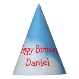 Blauwe lucht en pluizige wolken Verjaardag Feesthoedjes