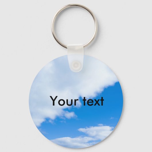 Blauwe lucht en witte wolken sleutelhanger (Voorkant)