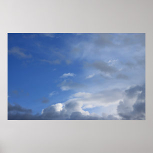 Blauwe lucht en wolken poster