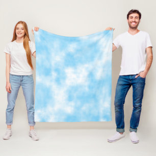 Blauwe lucht- en wolkenkunst op maat fleece deken