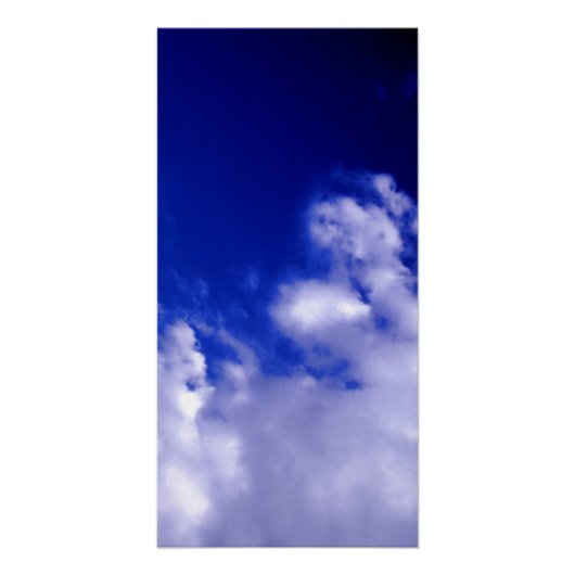 Blauwe lucht & witte wolken perfect poster (Voorkant)