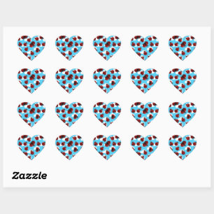 Blauwe Lucht Witte Wolken Rode Lieveheersbeestje K Hart Sticker