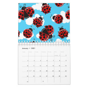 Blauwe Lucht Witte Wolken Rode Lieveheersbeestje K Kalender