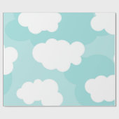 blauwe lucht , witte wolken , schaduwen cadeaupapier (Vlak)