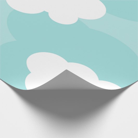 blauwe lucht , witte wolken , schaduwen cadeaupapier (Hoek)