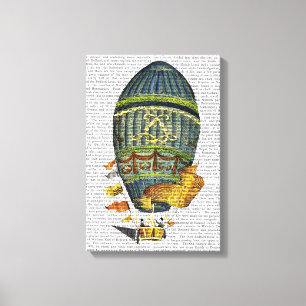 Blauwe luchtballon canvas afdruk