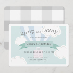 Blauwe luchtballon omhoog en weg 1 zaterdag kaart