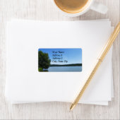 Blauwe luchten boven Otisco Lake Label (Insitu)
