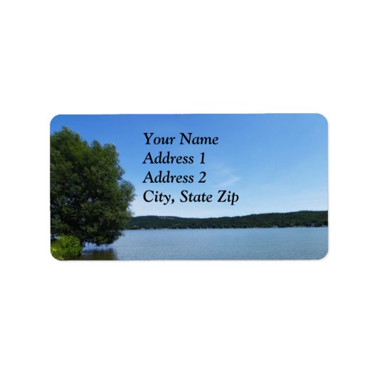 Blauwe luchten boven Otisco Lake Label (Voorkant)