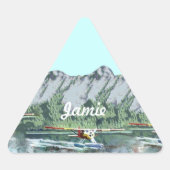 Blauwe luchten en Alaska-bergen Driehoek Sticker (Voorkant)