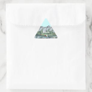 Blauwe luchten en Alaskische bergen Driehoek Sticker