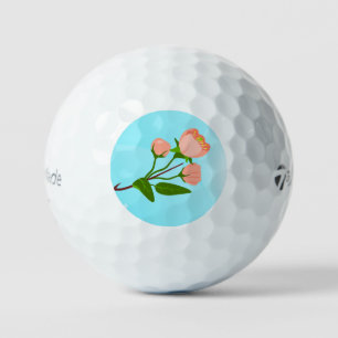 Blauwe luchtgradiënt met ontluikende lente tak golfballen
