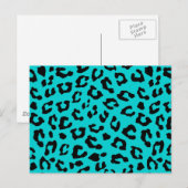 Blauwe luipaard afdrukken Aqua Turquoise Black Spo Briefkaart (Voorkant / Achterkant)