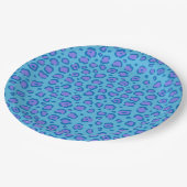 Blauwe luipaard papieren bordje (Gekanteld)
