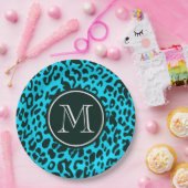 Blauwe luipaard papieren bordje (Feest)