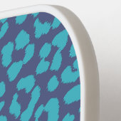 Blauwe luipaard pickleball paddle (Links Detail)