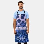 Blauwe luipaard schort (Gedragen)