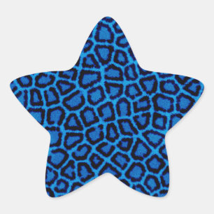 Blauwe luipaard ster sticker