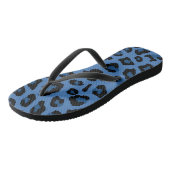 Blauwe luipaard teenslippers (Schuin)