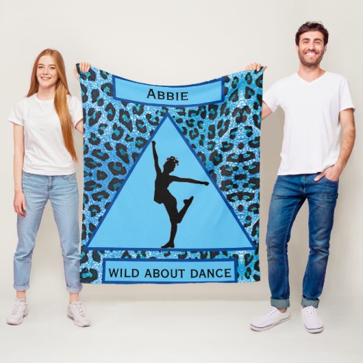 Blauwe luipaard voor meisjes "Wild Over Dance" Fleece Deken (In situ)