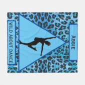 Blauwe luipaard voor meisjes "Wild Over Dance" Fleece Deken (Voorkant (Horizontaal))