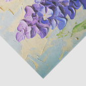 Blauwe lupinen decoupage met textuur tissuepapier (Detail)