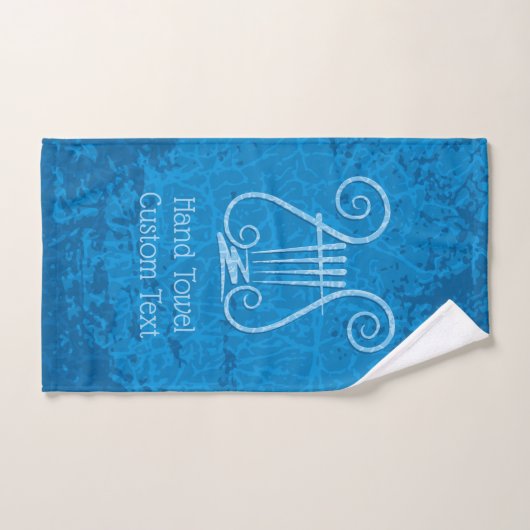 Blauwe Lyre Achtergrond Bad Handdoek (Handdoek)