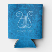 Blauwe Lyre Achtergrond Blikjeskoeler (Voorkant)