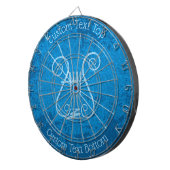 Blauwe Lyre Achtergrond Dartbord (Voorkant Rechts)