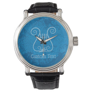 Blauwe Lyre Achtergrond Horloge