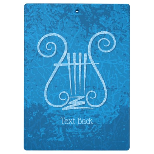 Blauwe Lyre Achtergrond Klembord (Achterkant)