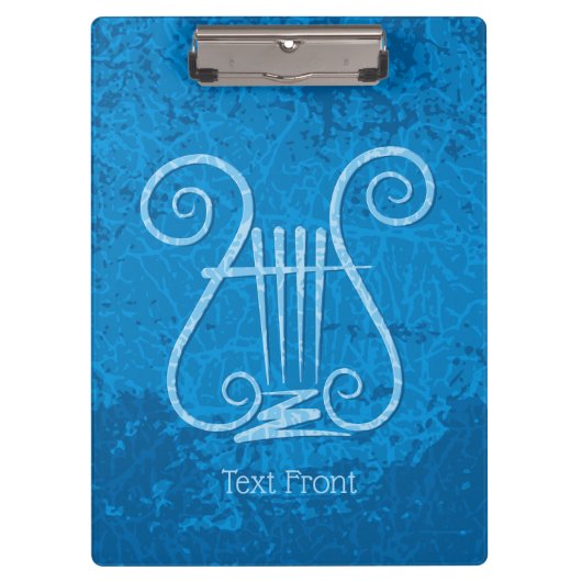 Blauwe Lyre Achtergrond Klembord (Voorkant)