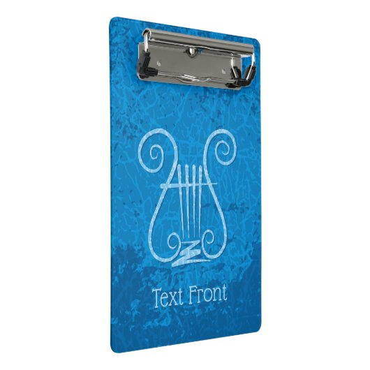 Blauwe Lyre Achtergrond Mini Klembord (Schuin)