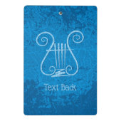 Blauwe Lyre Achtergrond Mini Klembord (Achterkant)