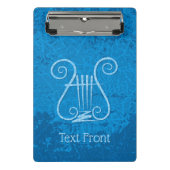 Blauwe Lyre Achtergrond Mini Klembord (Voorkant)