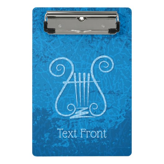 Blauwe Lyre Achtergrond Mini Klembord (Voorkant)