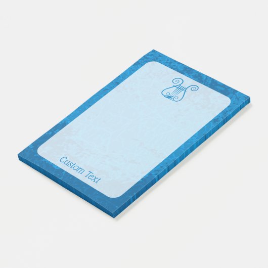 Blauwe Lyre Achtergrond Post-it® Notes (Schuin)