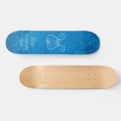 Blauwe Lyre Achtergrond Skateboard (Horizontaal)